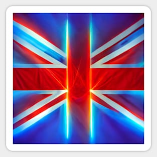 Neon Union Flag Abstract Union Jack Sticker